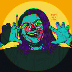 Ottobre's avar, a light blue zombie on al yellow background